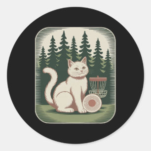 Adesivo Gato Felino Kawaii Frisbee Golfe Disco de Golfe Vi