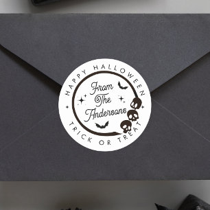 Adesivo Gato Feliz de Halloween ou Gatos de Skeletons