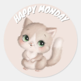 ADESIVO GATO FELIZ GATO DE SEGUNDA-FEIRA