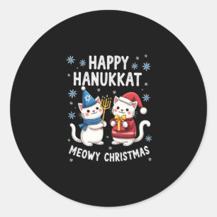 Adesivo Gato Feliz Natal Feliz Hanukkah Judaico Cristão