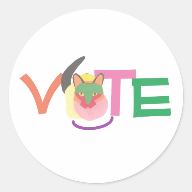 Adesivo Gato Feliz Vota GOTV  (Frente)