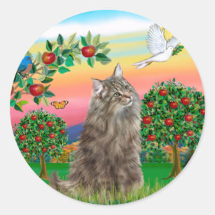Adesivo Gato Florestal Norueguês - País Brilhante