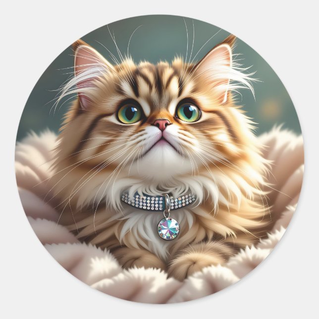 Adesivo Gato Fofinho e Felpudo | Em Branco (Frente)