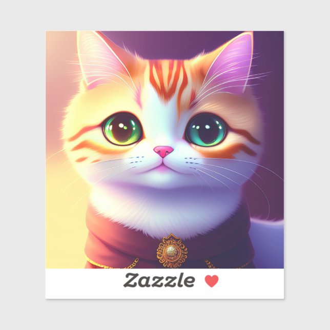 Adesivo Gato fofo (Folha)