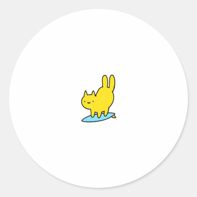 Adesivo Gato Fofo de Surf (Frente)
