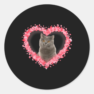 Adesivo Gato fofo do Dia dos Namorados presente de coração
