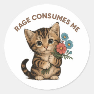 Adesivo Gato Fofo e Divertido Me Consome de Raiva