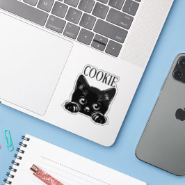 Adesivo Gato Fofo Espiando Personalizado
