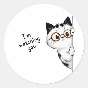 Adesivo Gato Fofo Espiando Você