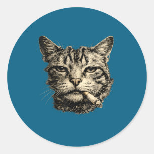 Adesivo Gato fumando cigarro Felino Malhado
