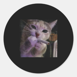 Adesivo Gato Fumante Engraçado, Gatinho de Cigarro, Meme Z