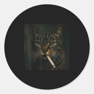 Adesivo Gato Fumante Engraçado, Gatinho de Cigarro, Meme Z