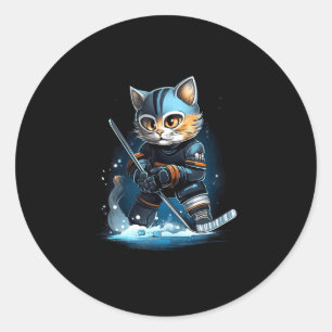 Adesivo Gato gatinho hóquei no gelo taco hóquei no gelo