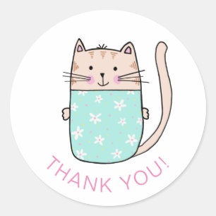 Adesivo Gato Gatito Obrigado