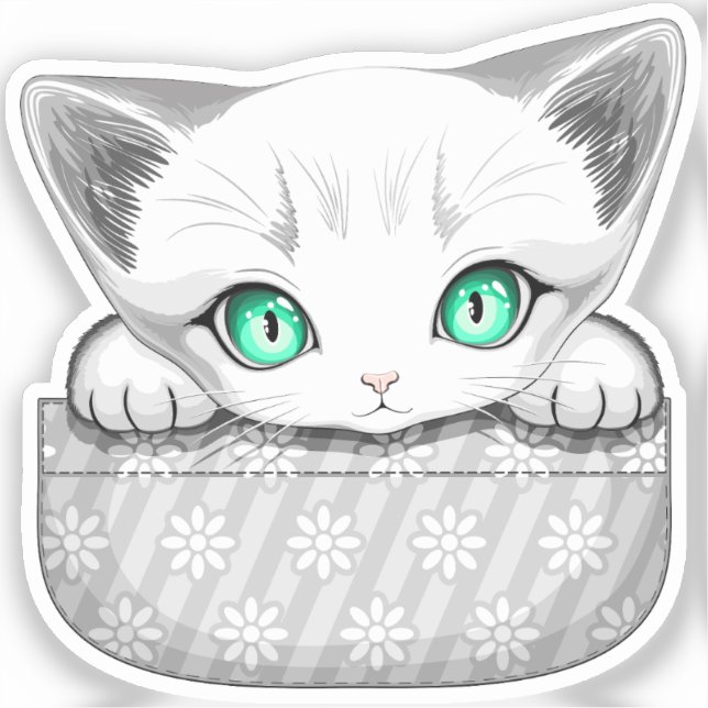 Adesivo Gato, Gato, Gato e Playaking de uma Bolsa (Frente)