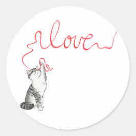 Adesivo Gato Gelado com Fita Vermelha