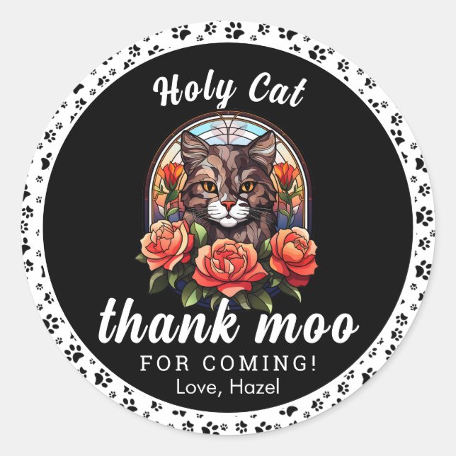 Adesivo gato giro, sou um! | primeiro aniversario da Garot (Frente)