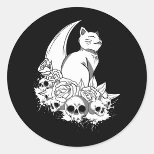Adesivo Gato Gótico do Gótico de Pastel Testemunha