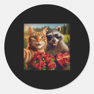 Adesivo Gato Guaxinim do Dia dos Namorados Selfie Amor Mem