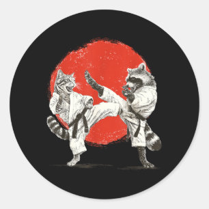 Adesivo Gato Guaxinim Engraçado de Karatê _ Artes Marciais