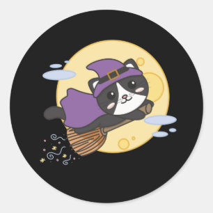 Adesivo Gato Halloween Bruxas Crianças de Bruxas