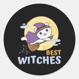 Adesivo Gato Halloween Bruxas Meninas Bruxas Melhores Brux