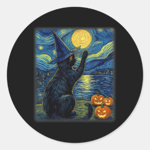 Adesivo Gato Halloween Engraçado Amante de Gatos Pretos Pa