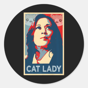 Adesivo Gato Infantil Engraçado Lady Kamala Harris Raparig