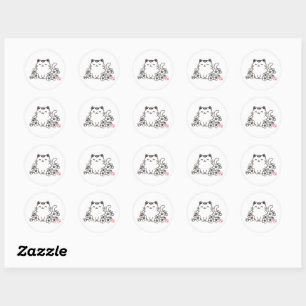 Adesivo Gato Japonês Fofo e Sakura com Carimbo "Neko"