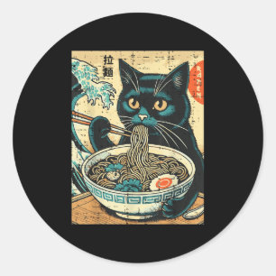 Adesivo Gato Japonês Ramen Excelente Wave Vintage Art Comi