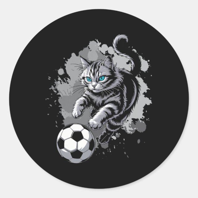Adesivo Gato Jogando Futebol  (Frente)