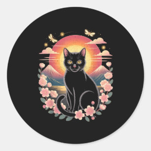 Adesivo Gato Kawaii Anime Japonês Retro Homens Mulheres Cr