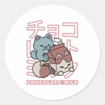 Gato Kawaii com Leite de Chocolate – Arte Pop Japo