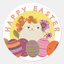 Gato Kawaii Feliz Páscoa
