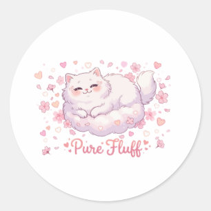Adesivo Gato Kawaii Fofo Puro Algodão