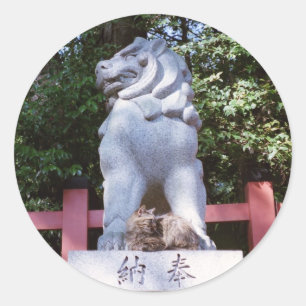 Adesivo Gato & Leão-cachorro: Kyoto, Japão