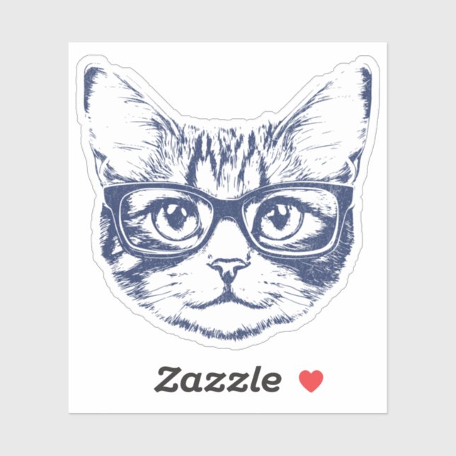 Adesivo Gato legal com Óculos (Folha)