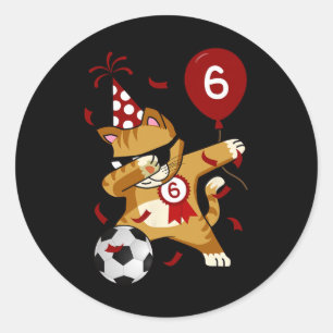 Adesivo Gato Legal Dabbing Futebol de Futebol Aniversário