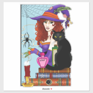 Adesivo Gato, Livro e Vela