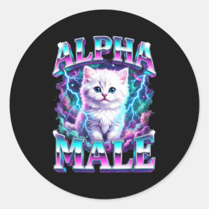 Adesivo Gato macho alfa filhote engraçado para homens mulh