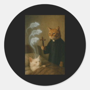 Adesivo Gato Mago Meme Gato Exorcismo Rato Humor Fantasia 