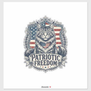 Adesivo Gato Maine Coon Patriota