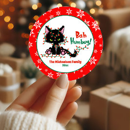 Adesivo Gato Mal-Humorado Natal Divertido Fofo