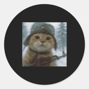 Adesivo Gato Maluco Kitten Na Neve Soldado Selfie Com Arma