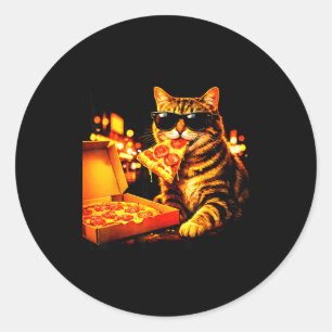 Adesivo Gato meme engraçado meme com óculos de sol come pi