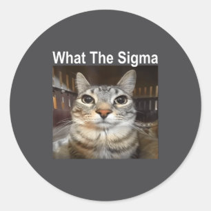 Adesivo Gato Meme Engraçado What The Sigma Citação de Meme