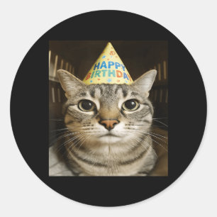 Adesivo Gato Meme Olhando Engraçado Aniversário Saudação S