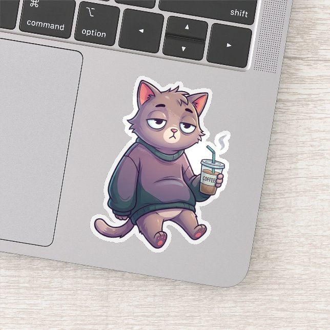 Adesivo Gato Mentalmente Offline (Detalhe)
