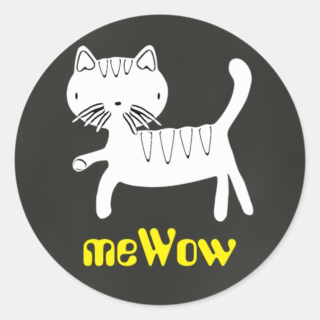 Adesivo Gato meWOW Chalk Customizable Good Job Sticker (Frente)