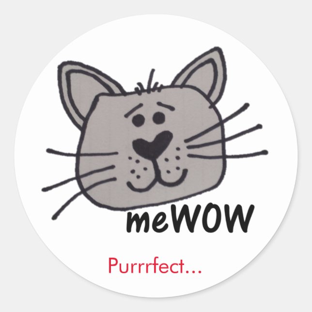Adesivo Gato meWOW Good Job Reward Customizable Sticker (Frente)